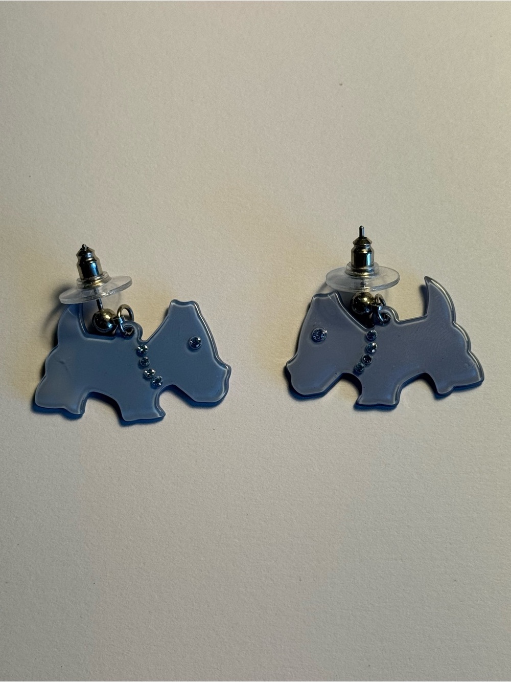 Periwinkle  Dog Silhouette Drop Earrings - Cute Pet-Themed Jewelry